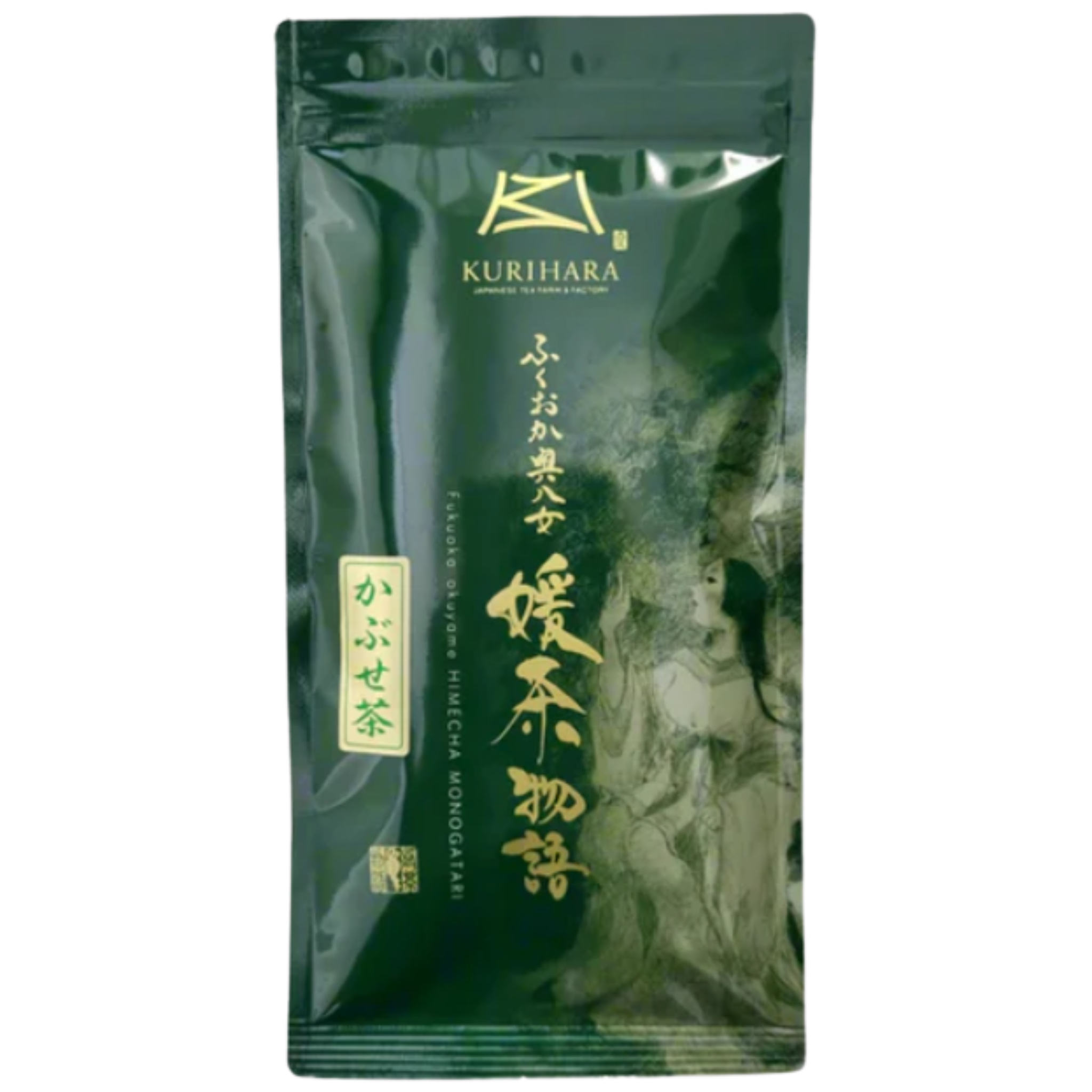 Green tea package with Kurihara branding
