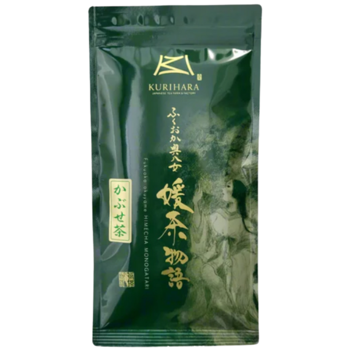 Green tea package with Kurihara branding