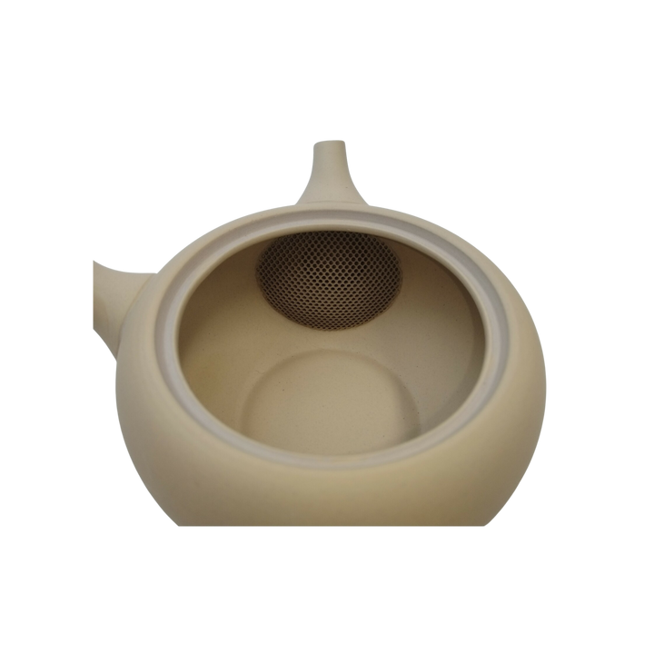 Sand ceramic Japanese kyusu seen from the top