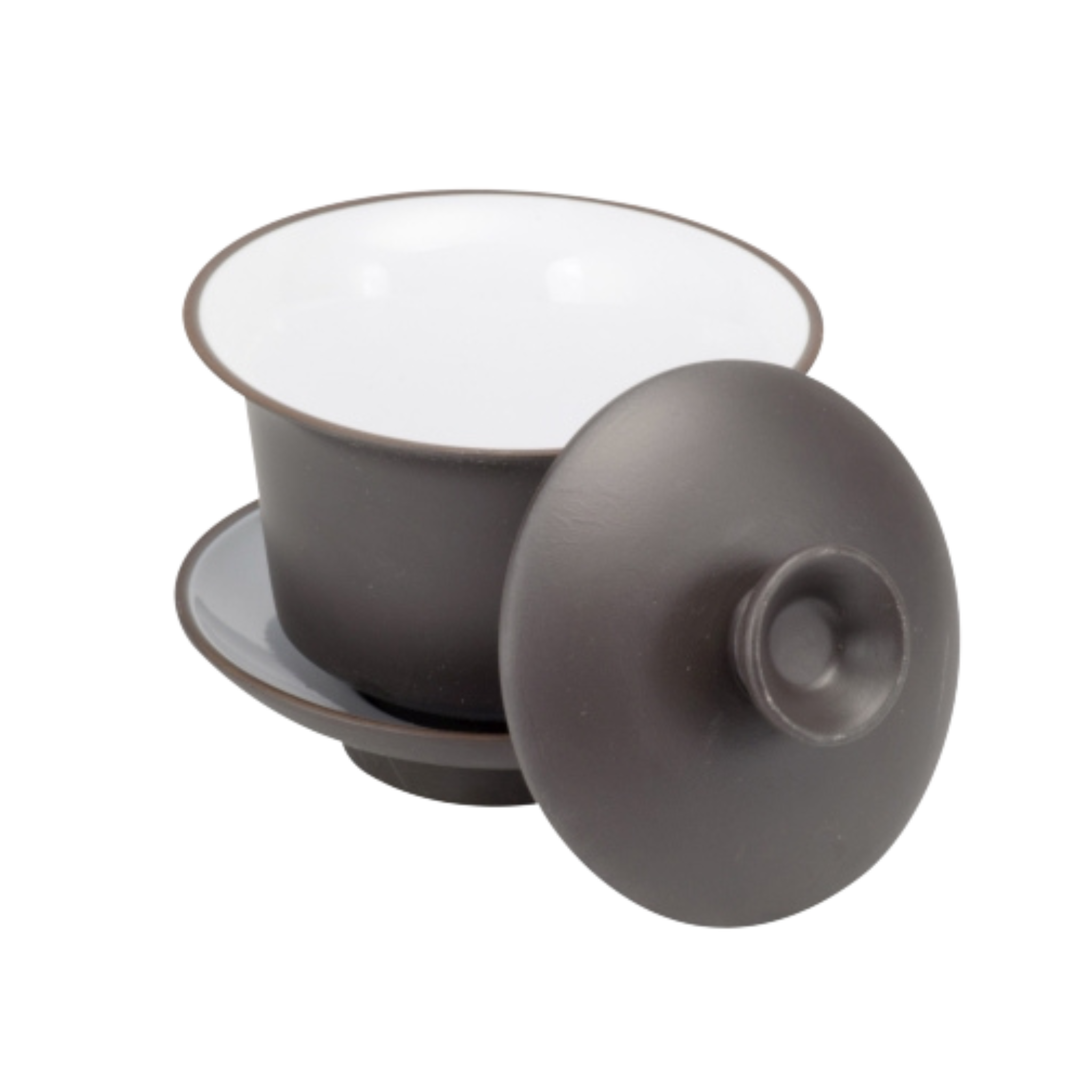 Gray ceramic Yixing Gaiwan with lid