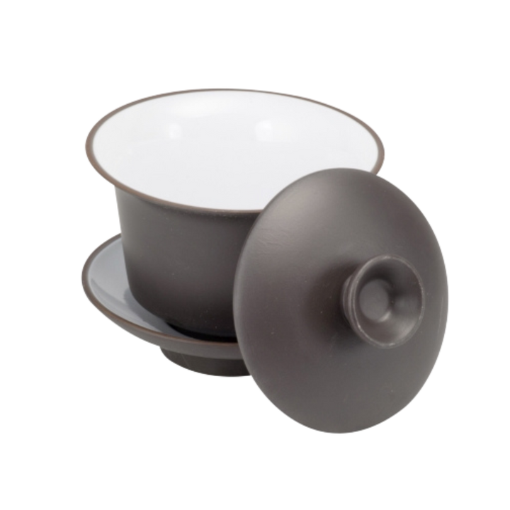 Gray ceramic Yixing Gaiwan with lid