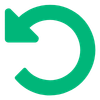 A green circular return icon with a curved arrow