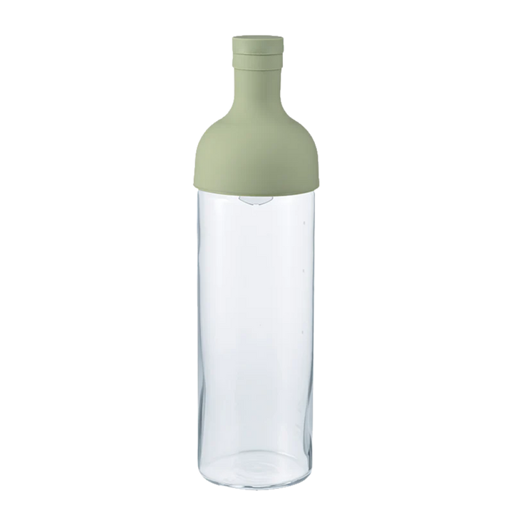 Cold brew glass bottle with green top