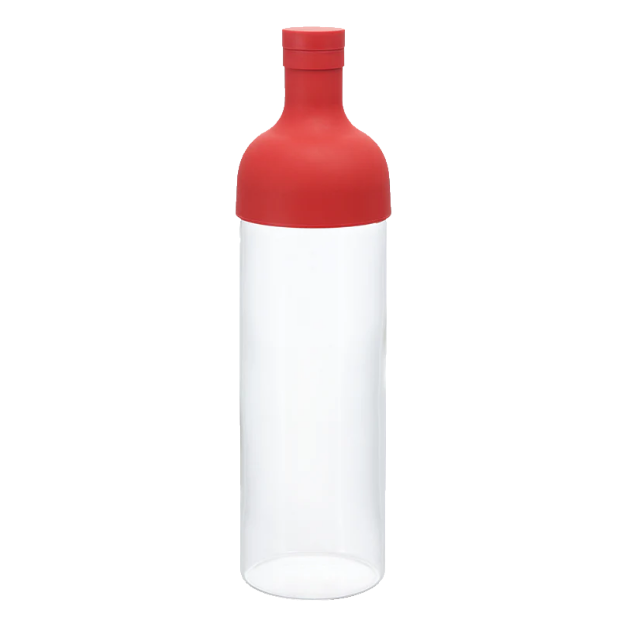 Cold brew glass bottle with red top