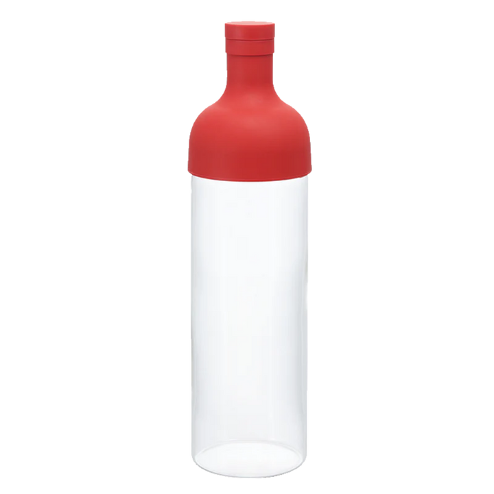 Cold brew glass bottle with red top