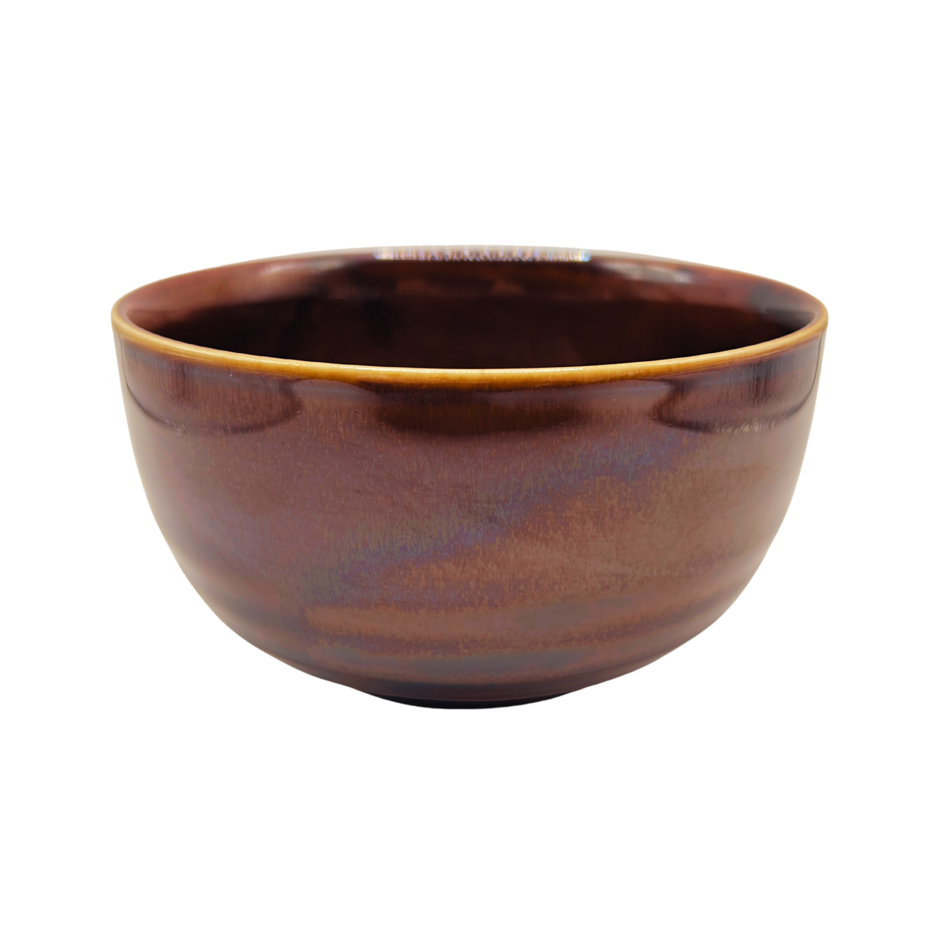 Japanese shiny brown ceramic Matcha bowl