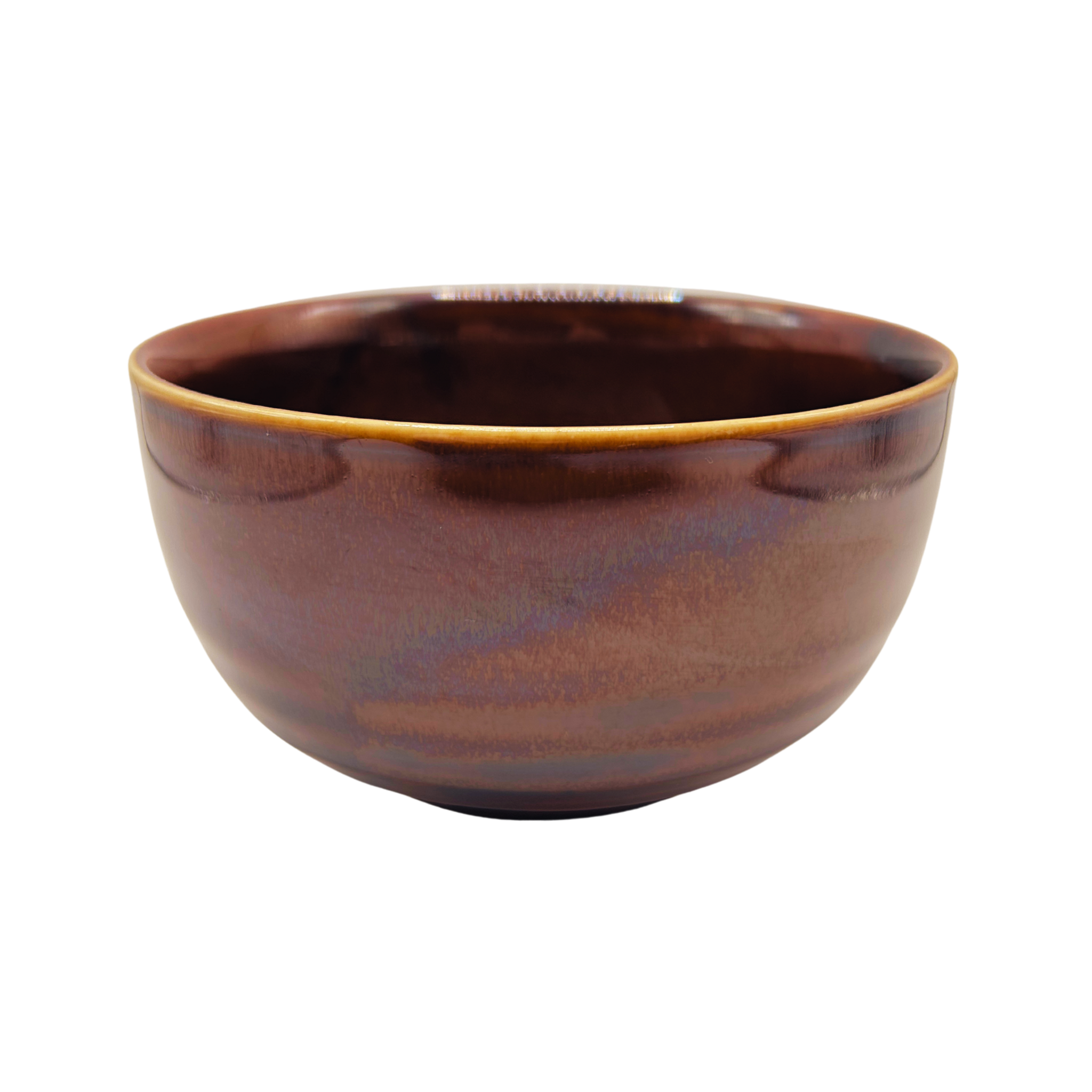 Japanese shiny brown ceramic Matcha bowl