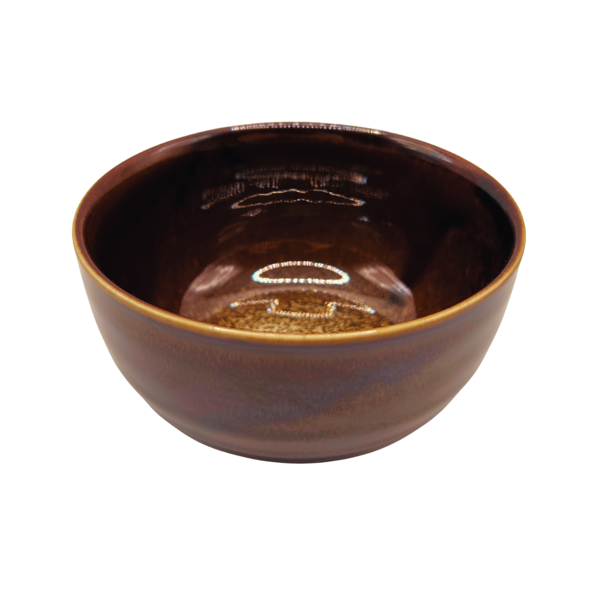 Japanese shiny brown ceramic Matcha bowl