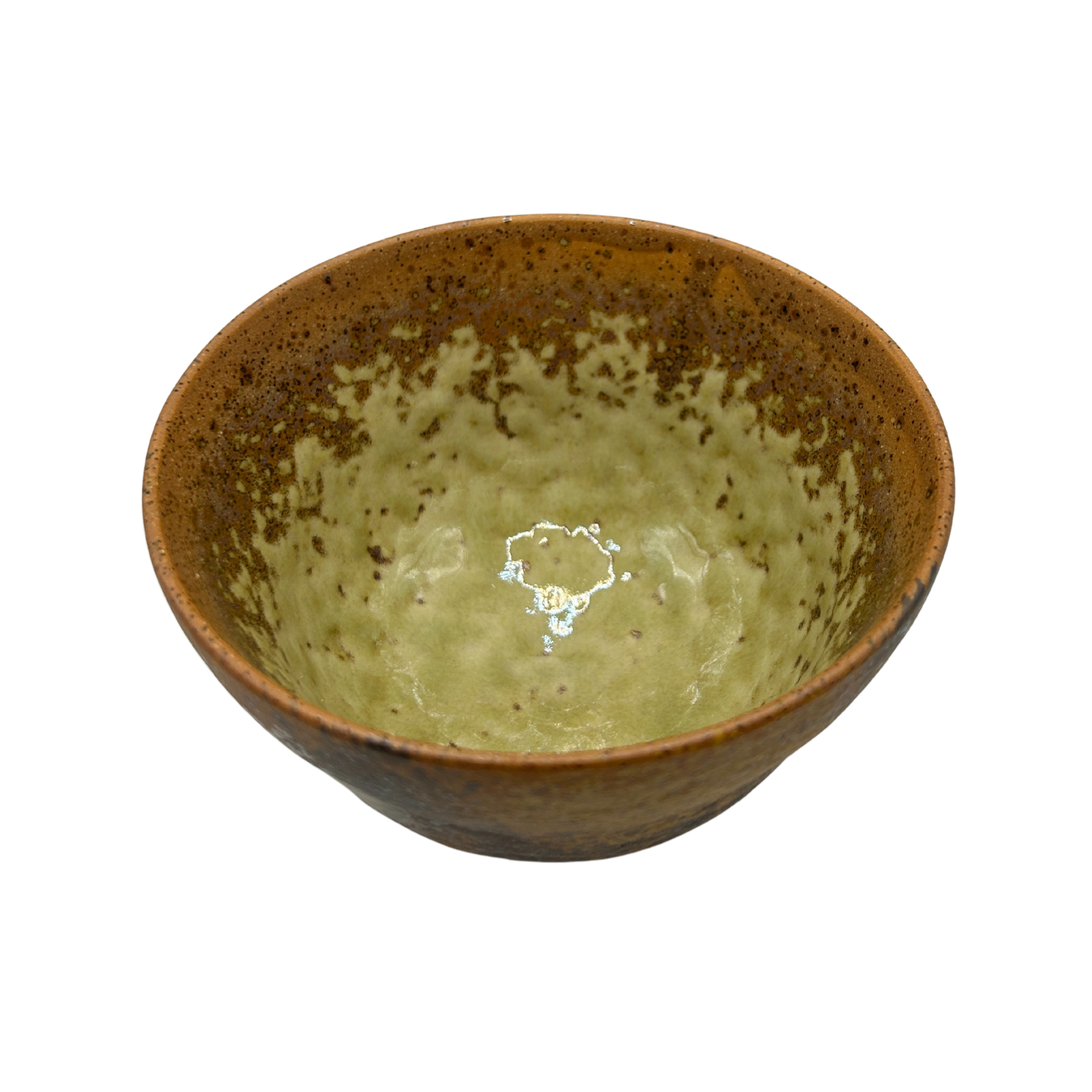 Japanese earthy handmade Matcha bowl seen from above