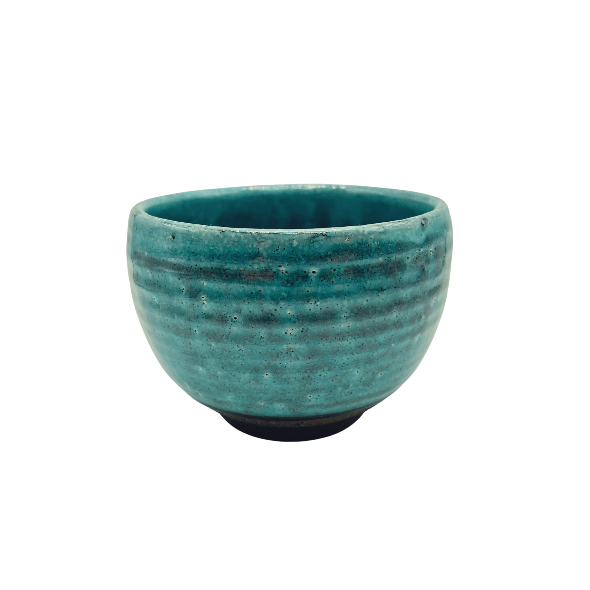 Japanese turquoise handmade ceramic Matcha bowl