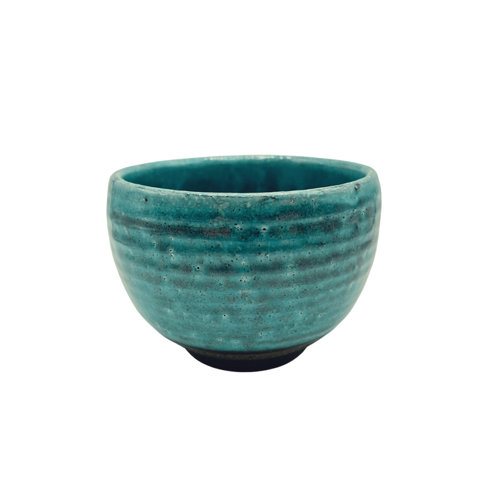 Japanese turquoise handmade ceramic Matcha bowl