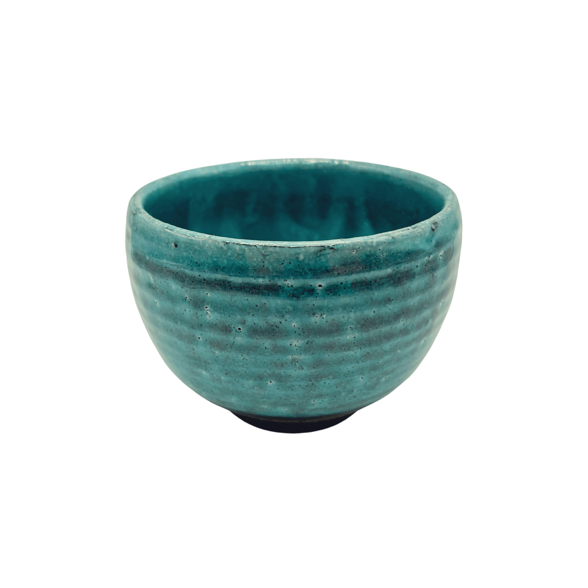 Japanese ceramic Matcha bowl in turquoise color