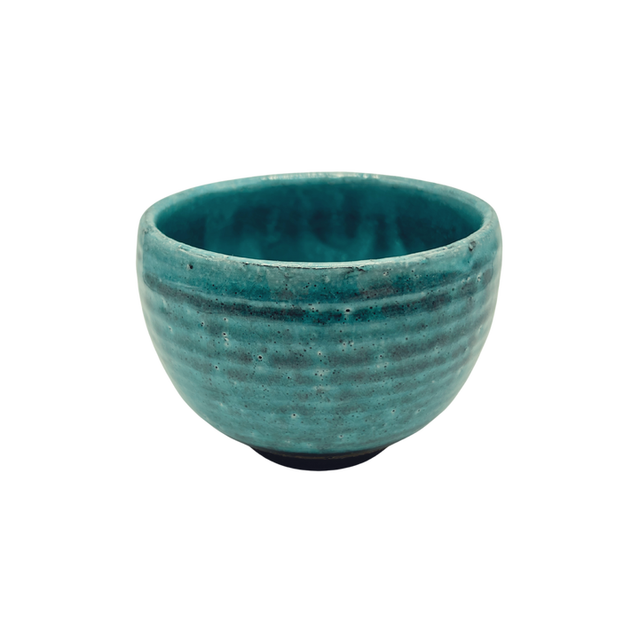 Japanese ceramic Matcha bowl in turquoise color