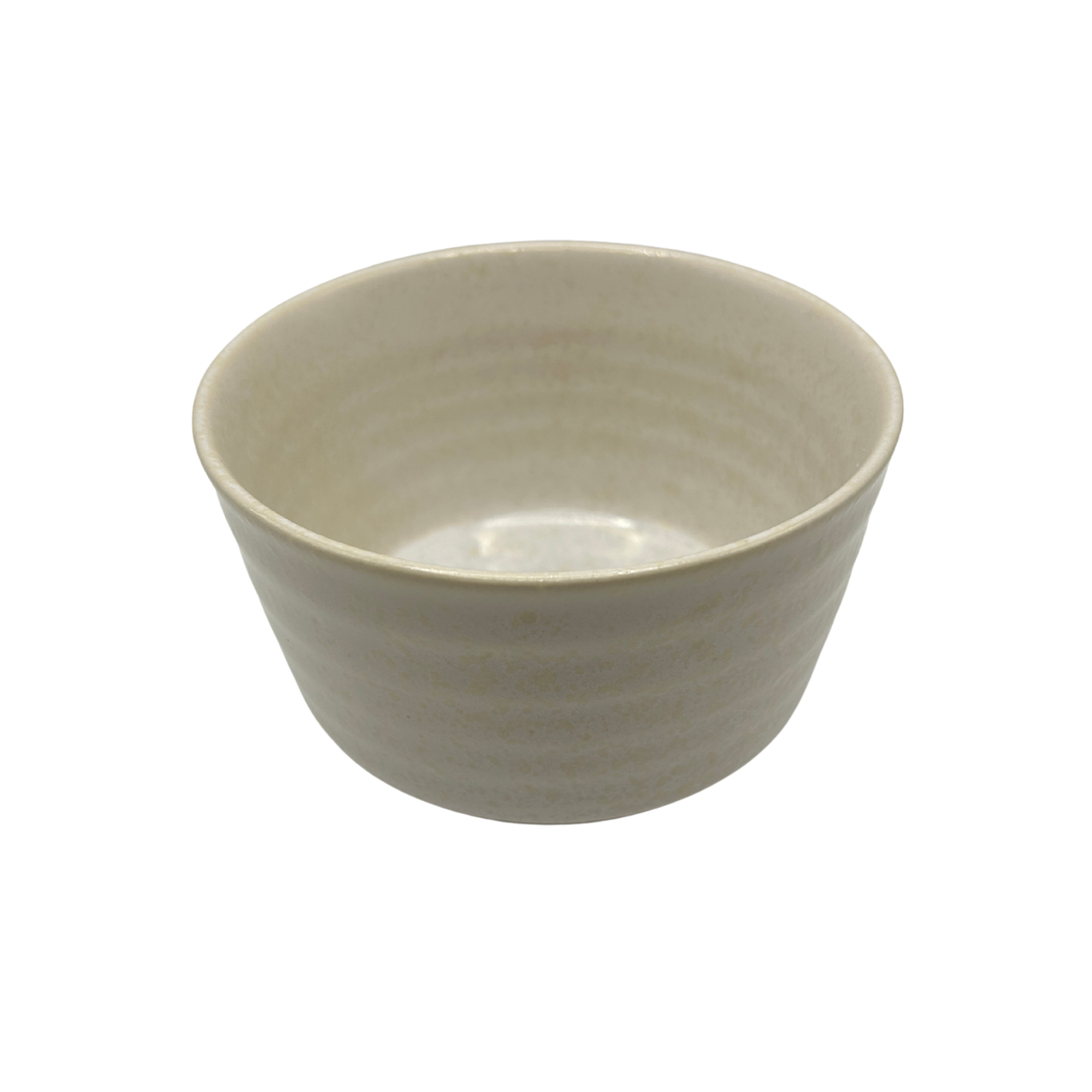 Japanese beige-white ceramic Matcha bowl 