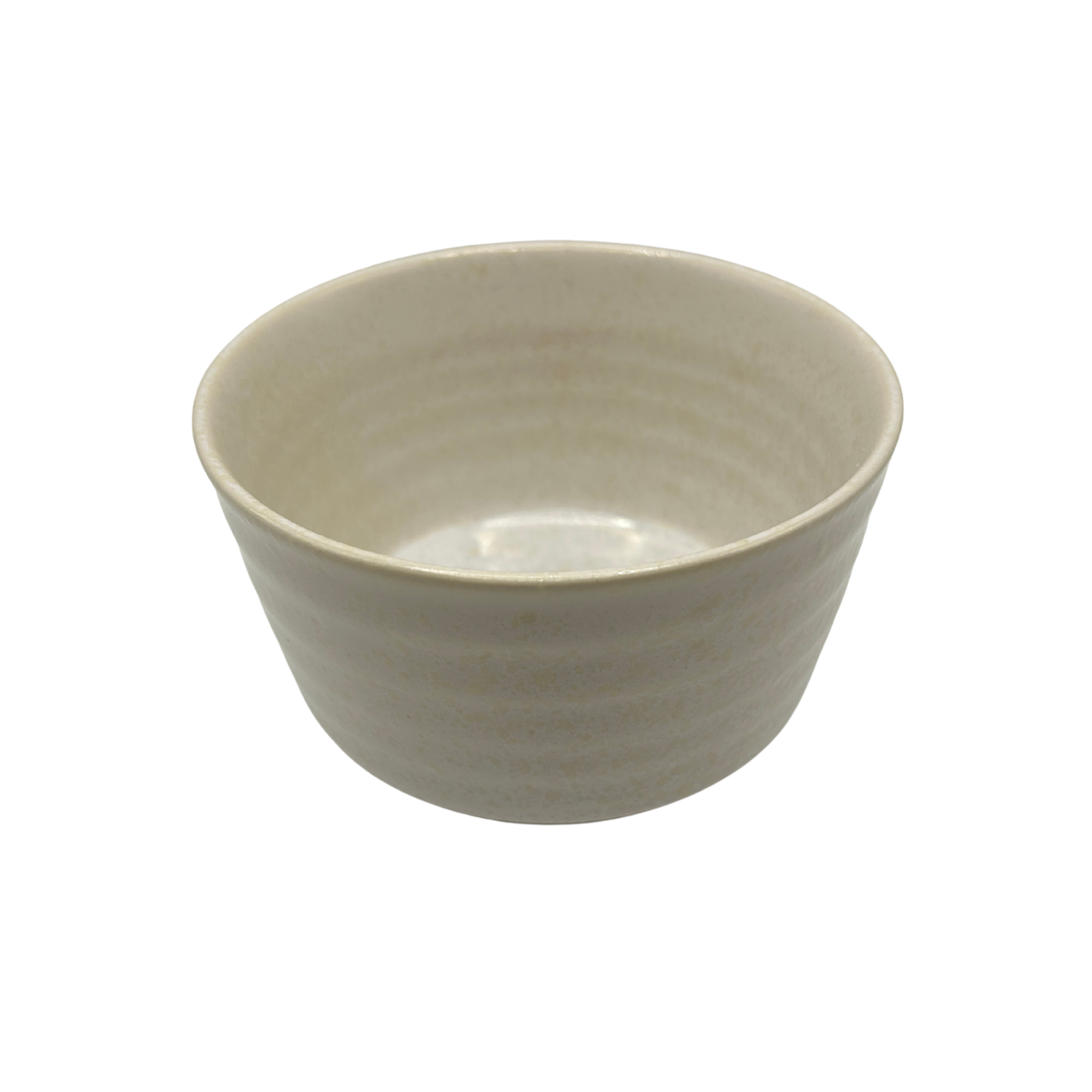 Japanese beige-white ceramic Matcha bowl 