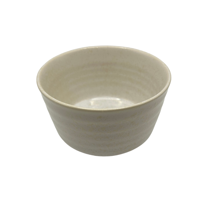 Japanese beige-white ceramic Matcha bowl 
