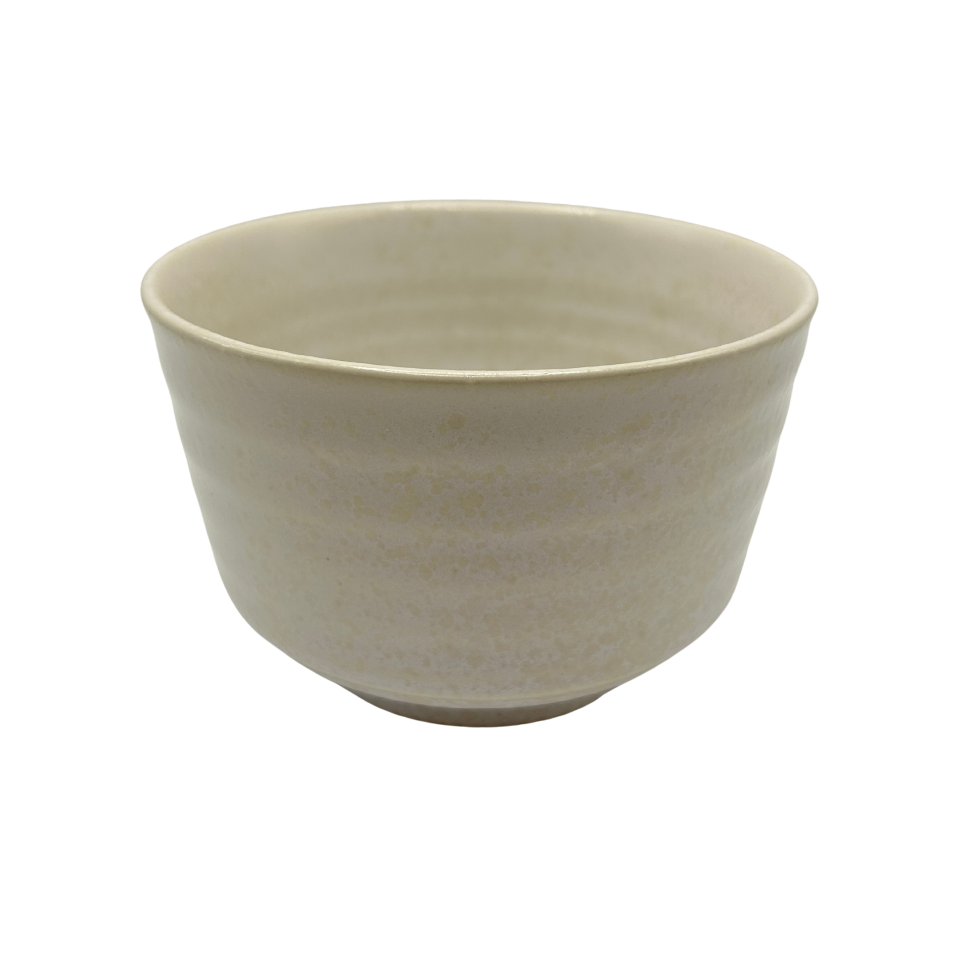 Japanese beige-white ceramic Matcha bowl 