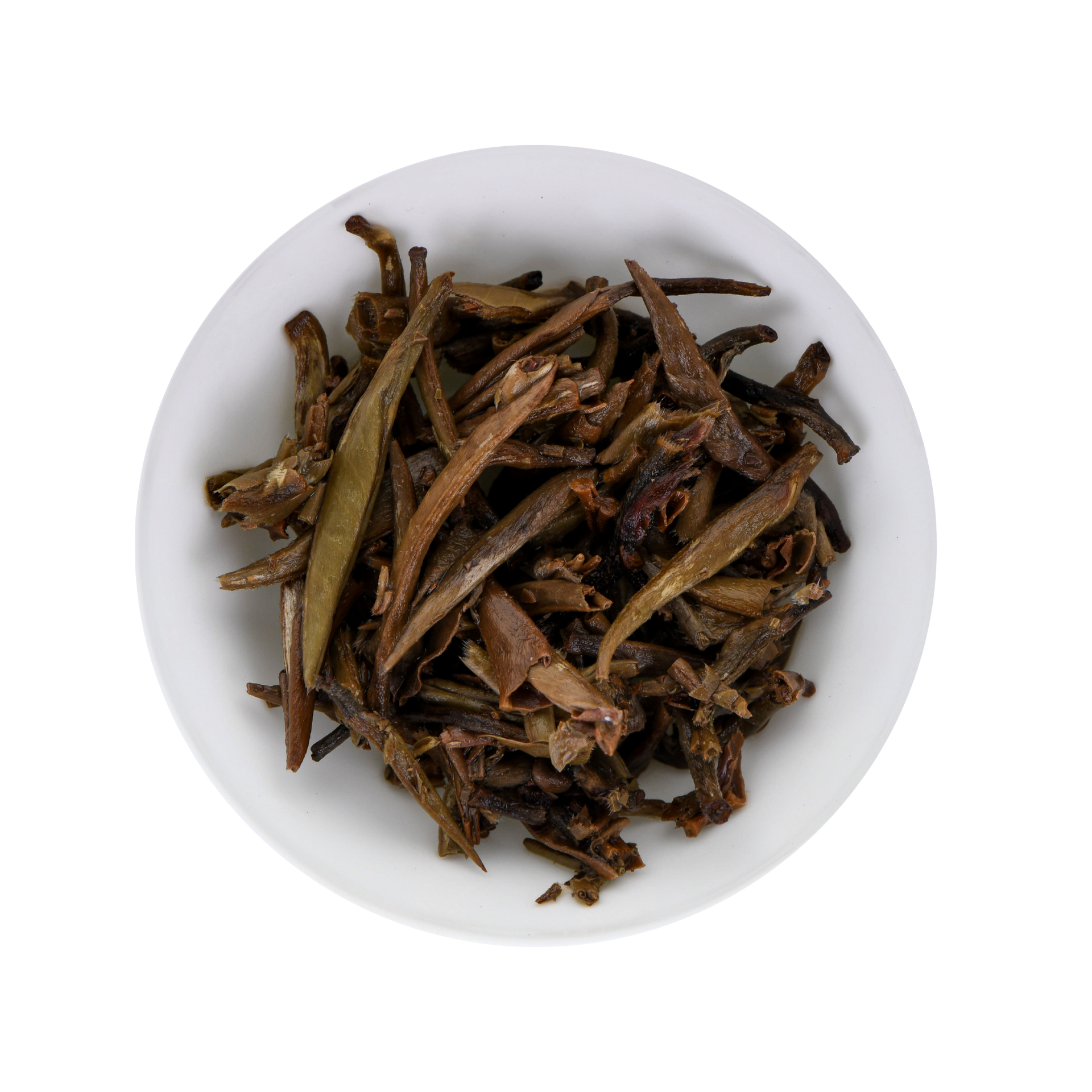 White bowl filled with wet tea tea leaves